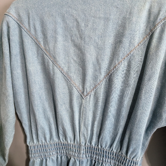 Impromptu vintage women's blue jean midi western longsleeve dress size 10 - Picture 14 of 16